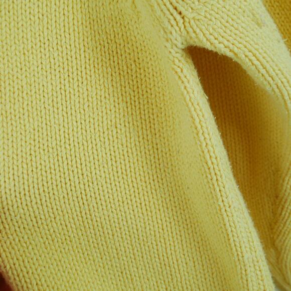 Vintage Men's XL Sweater Butter Yellow 90s Cotton Crewneck Preppy Grandpa Golf - Picture 4 of 6